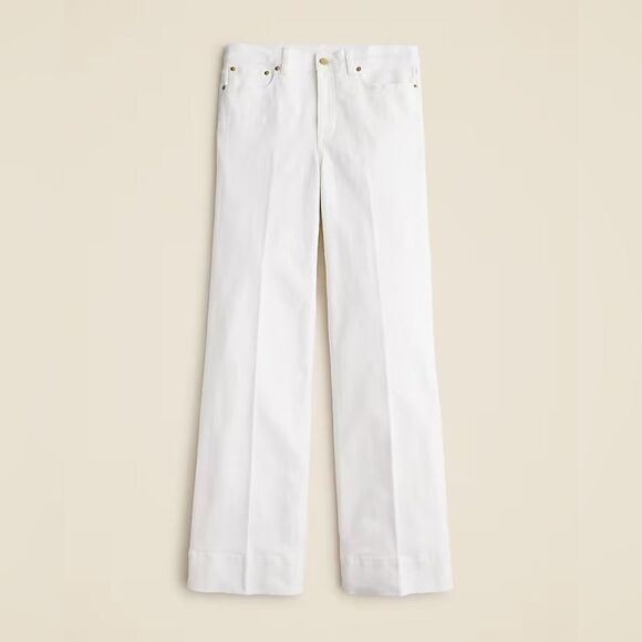 NWT J CREW new high-rise denim trouser jean in white - Picture 5 of 9